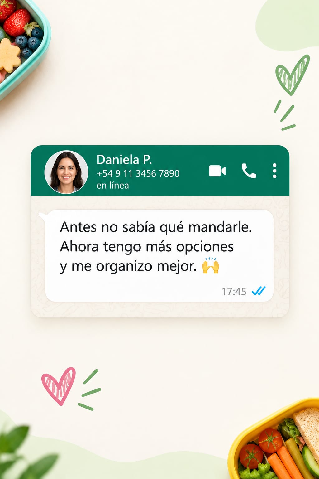 Testimonio de Daniela sobre las opciones y la organización de las loncheras