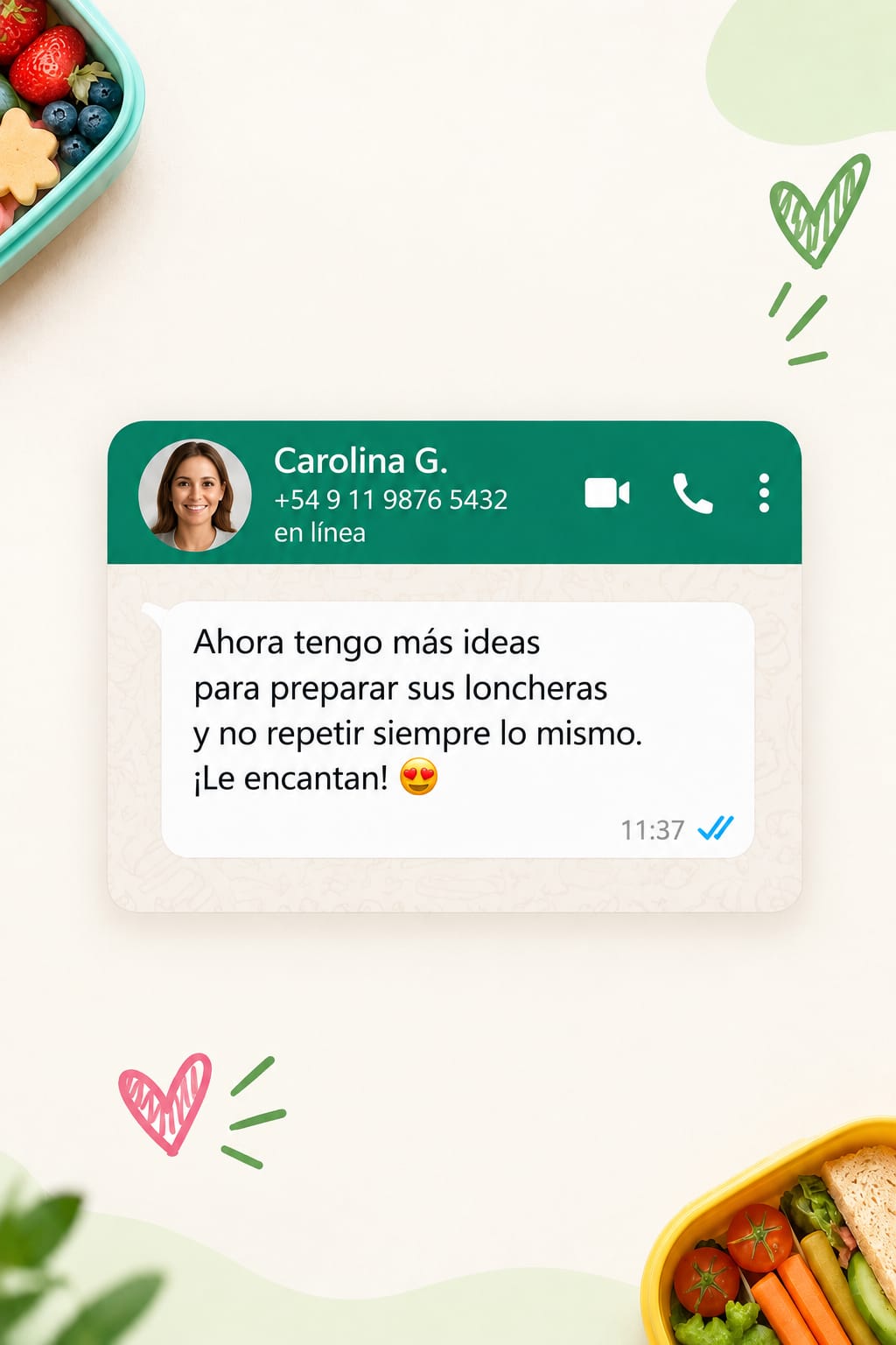 Testimonio de Carolina sobre nuevas ideas para preparar loncheras variadas